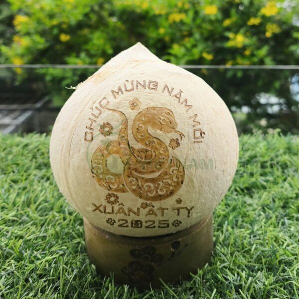Xưởng cung cấp dừa khắc chữ, dừa khắc tên, khắc logo theo yêu cầu - Giá từ 20.000đ/trái