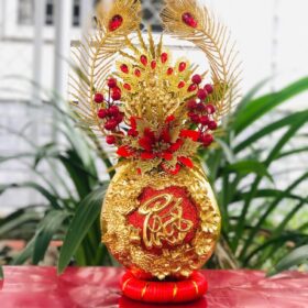 Mẫu dừa Khổng Tước chữ thư pháp Phát